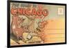 Cartoon of O'Leary's Cow, Chicago, Illinois-null-Framed Art Print