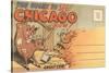 Cartoon of O'Leary's Cow, Chicago, Illinois-null-Stretched Canvas