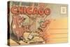 Cartoon of O'Leary's Cow, Chicago, Illinois-null-Stretched Canvas