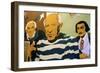 Cartoon of Picasso, Dali and Miro in a Shop Entrance-null-Framed Giclee Print