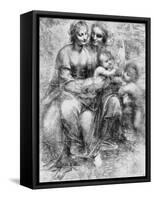 Cartoon of St Anne with Madonna and Child and St John, 15th Century-Leonardo da Vinci-Framed Stretched Canvas
