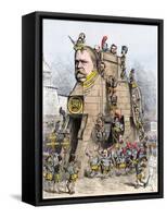 Cartoon of the 1880 Election Campaign: Winfield Scott Hanck (1824-1886) Represents as the Democrat-null-Framed Stretched Canvas