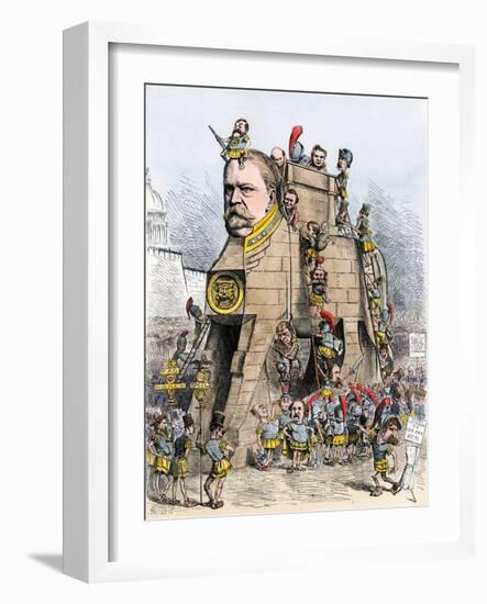 Cartoon of the 1880 Election Campaign: Winfield Scott Hanck (1824-1886) Represents as the Democrat-null-Framed Giclee Print