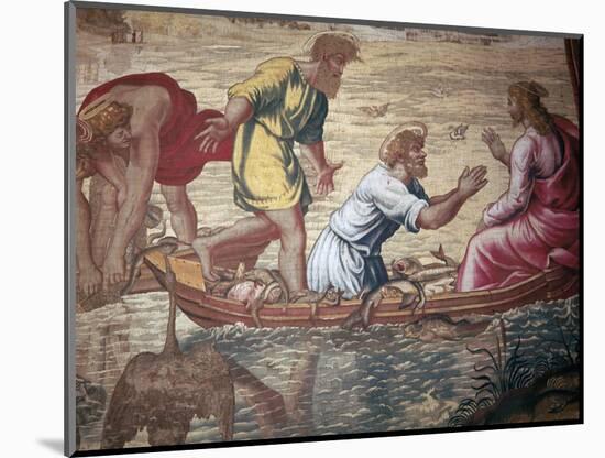 Cartoon of the miraculous draft of fishes, 15th century-Raphael-Mounted Giclee Print