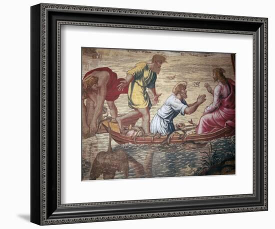 Cartoon of the miraculous draft of fishes, 15th century-Raphael-Framed Giclee Print