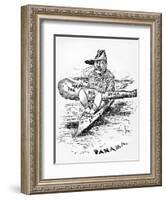 Cartoon of Theodore Roosevelt with the Big Stick-null-Framed Giclee Print