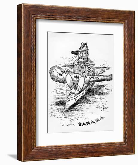 Cartoon of Theodore Roosevelt with the Big Stick-null-Framed Giclee Print