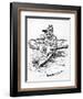 Cartoon of Theodore Roosevelt with the Big Stick-null-Framed Giclee Print