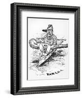 Cartoon of Theodore Roosevelt with the Big Stick-null-Framed Giclee Print