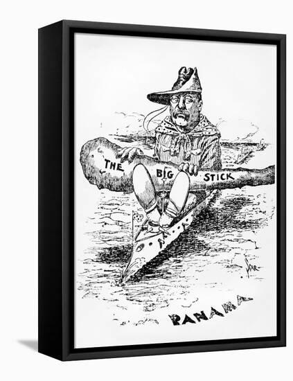 Cartoon of Theodore Roosevelt with the Big Stick-null-Framed Stretched Canvas