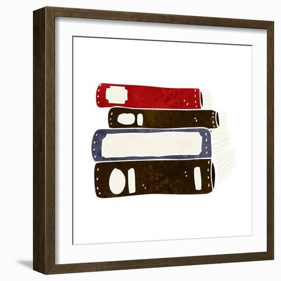 Cartoon Old Books-lineartestpilot-Framed Art Print