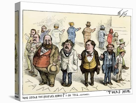 Cartoon on the Tammany Hall Financial Scandal (A Patronage Institution in Manhattan, New York that-null-Stretched Canvas