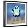 Cartoon Panda Bear Making Yoga.-Elena Barenbaum-Framed Art Print