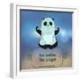 Cartoon Panda Bear Making Yoga.-Elena Barenbaum-Framed Art Print