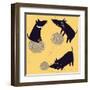 Cartoon Playful Dachshund-smilewithjul-Framed Art Print