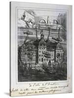 Cartoon Proposal to Rebuild the Hotel De Ville under Water to Prevent Fire, Paris Commune, 1871-null-Stretched Canvas