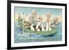 Cartoon, Sailors with Mermaid Picture-null-Framed Art Print