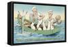 Cartoon, Sailors with Mermaid Picture-null-Framed Stretched Canvas