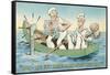 Cartoon, Sailors with Mermaid Picture-null-Framed Stretched Canvas