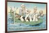 Cartoon, Sailors with Mermaid Picture-null-Framed Art Print