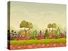 Cartoon Seamless Nature Landscape, Vector Background for Game Design, Separated Layers for Parallax-Lilu330-Stretched Canvas