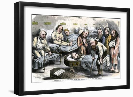 Cartoon Showing “The Dead, the Dying and the Estropies of Real Estate Credit in the Union Pacific H-null-Framed Giclee Print