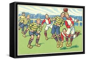 Cartoon Soccer Game-null-Framed Stretched Canvas