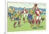 Cartoon Soccer Game-null-Framed Art Print