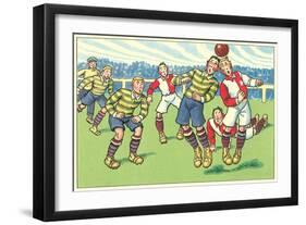 Cartoon Soccer Game-null-Framed Art Print