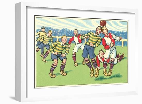 Cartoon Soccer Game-null-Framed Art Print