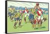 Cartoon Soccer Game-null-Framed Stretched Canvas