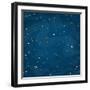 Cartoon Space Background with Colorful Stars. Night Starry Sky. Vector Illustration.-0mela-Framed Art Print