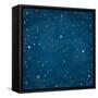 Cartoon Space Background with Colorful Stars. Night Starry Sky. Vector Illustration.-0mela-Framed Stretched Canvas