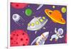 Cartoon Space Seamless Background-Milovelen-Framed Art Print