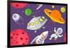 Cartoon Space Seamless Background-Milovelen-Framed Art Print