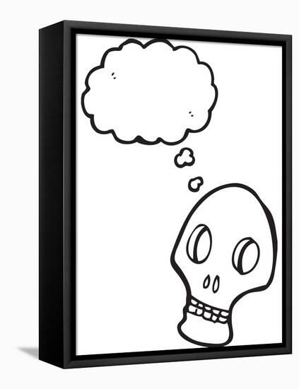 Cartoon Spooky Graffiti Style Skull-lineartestpilot-Framed Stretched Canvas
