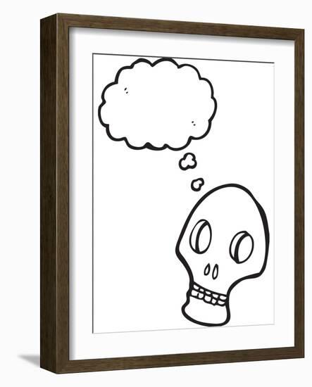 Cartoon Spooky Graffiti Style Skull-lineartestpilot-Framed Photographic Print