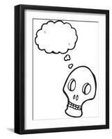 Cartoon Spooky Graffiti Style Skull-lineartestpilot-Framed Photographic Print