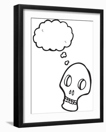 Cartoon Spooky Graffiti Style Skull-lineartestpilot-Framed Photographic Print