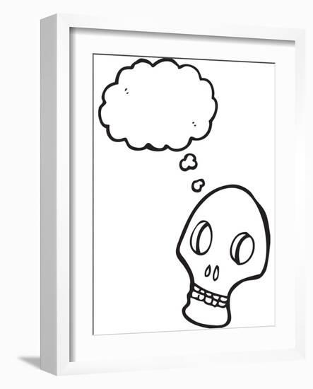 Cartoon Spooky Graffiti Style Skull-lineartestpilot-Framed Photographic Print