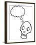 Cartoon Spooky Graffiti Style Skull-lineartestpilot-Framed Photographic Print