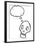 Cartoon Spooky Graffiti Style Skull-lineartestpilot-Framed Photographic Print