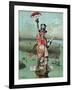 Cartoon, Statue of Liberty with Advertising-null-Framed Giclee Print