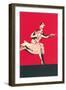 Cartoon Tango Dancers-null-Framed Art Print