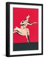 Cartoon Tango Dancers-null-Framed Art Print