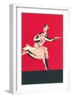 Cartoon Tango Dancers-null-Framed Art Print