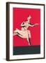 Cartoon Tango Dancers-null-Framed Art Print
