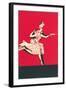 Cartoon Tango Dancers-null-Framed Art Print