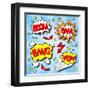 Cartoon Text Explosions-antimartina-Framed Art Print