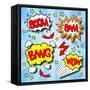 Cartoon Text Explosions-antimartina-Framed Stretched Canvas